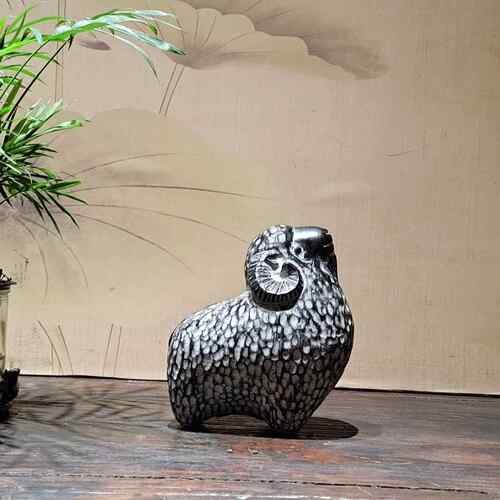 生肖礼物羊石雕青石雕刻石羊摆件茶宠手把件中式装饰创意礼物石雕