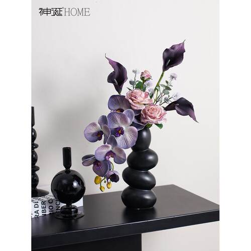 蝴蝶兰把束设计师假花仿真花摆件客厅装饰花餐桌仿生干花插花高档