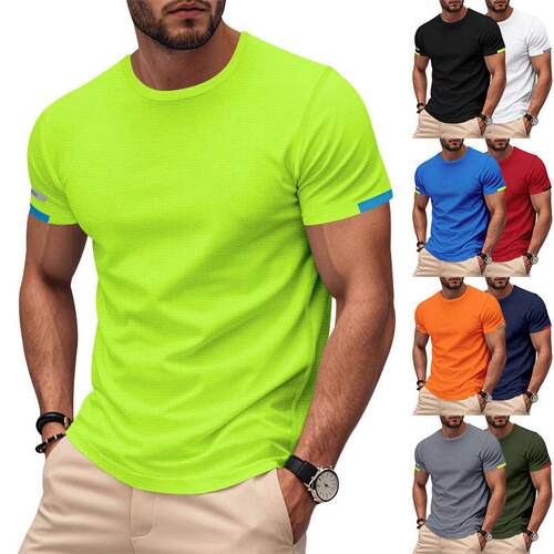 Short sleeved men's slip shirt短袖恤男滑料恤
