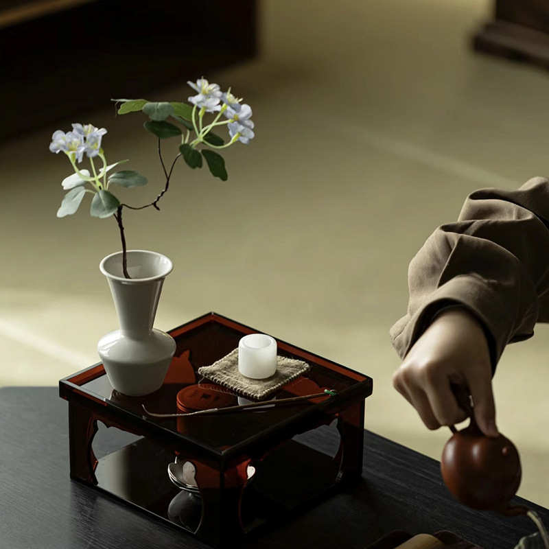 宜室茶话草木灰陶瓷花瓶干花插花简约创意水养家用客厅装饰摆件