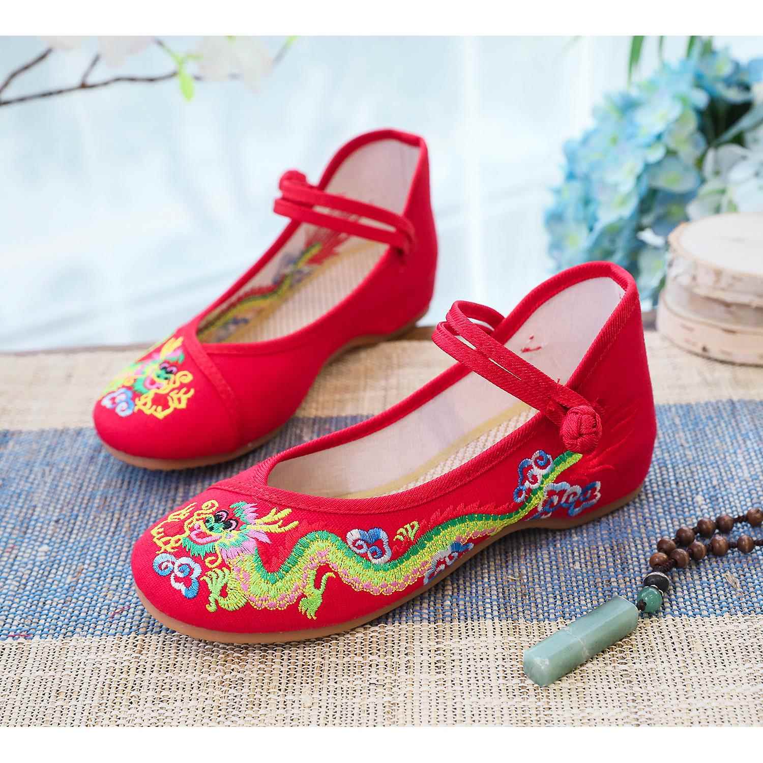高档夏季低内跟帮绣花女增高老北京布鞋鞋女坡圆头牛筋底女鞋妈妈