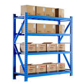 黑色货架三层四层中型仓库储物架快递置物架多层展示架仓储