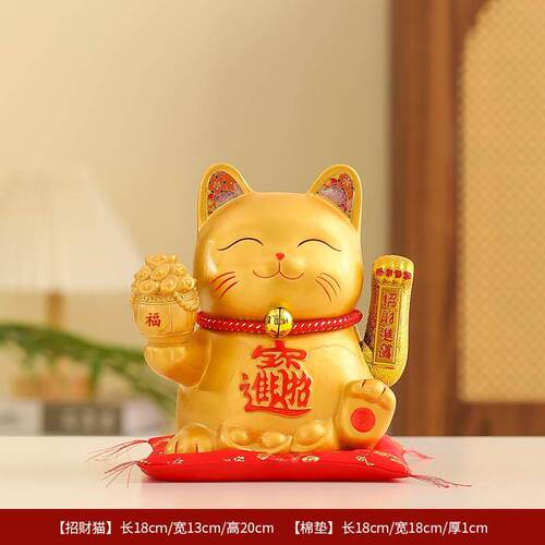 创意招财猫灯圈摆件倒流香前台收银台家居装饰办公桌面开业送礼
