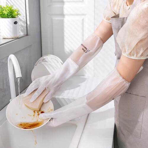 Durable Women's Dishwashing Gloves for Home Kitchen Use, Thi