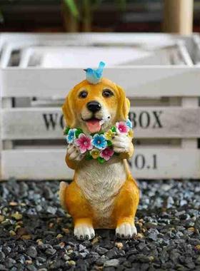 太阳能灯可爱狗狗灯庭院花园别墅装饰摆件灯防水阳台草坪布置夜灯