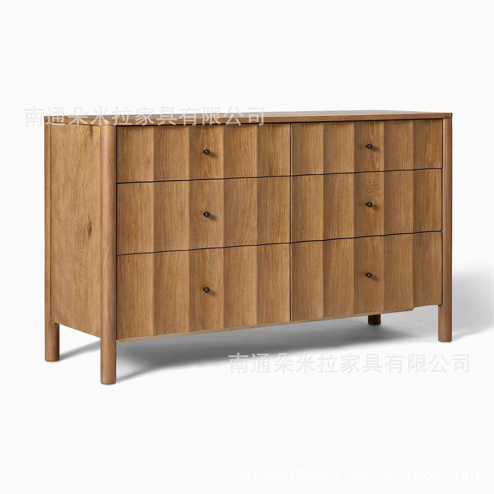 美式家具高端现代简约实木斗柜门厅入户装饰柜复古卧室隔断边柜