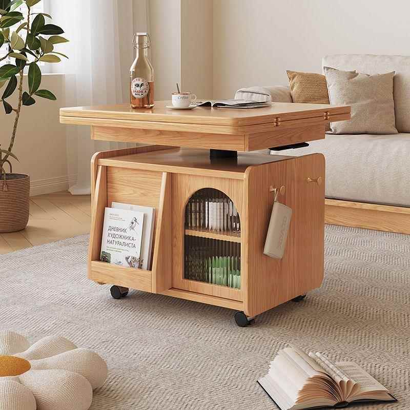 升降茶几多功能可移动折叠餐桌移动推车小户型可升降茶台餐桌两用