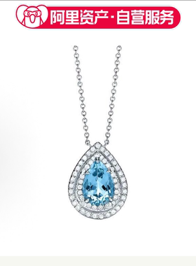 TIFFANY&CO.蒂芙尼Soleste系列1.25克拉海蓝宝石钻石项链女款