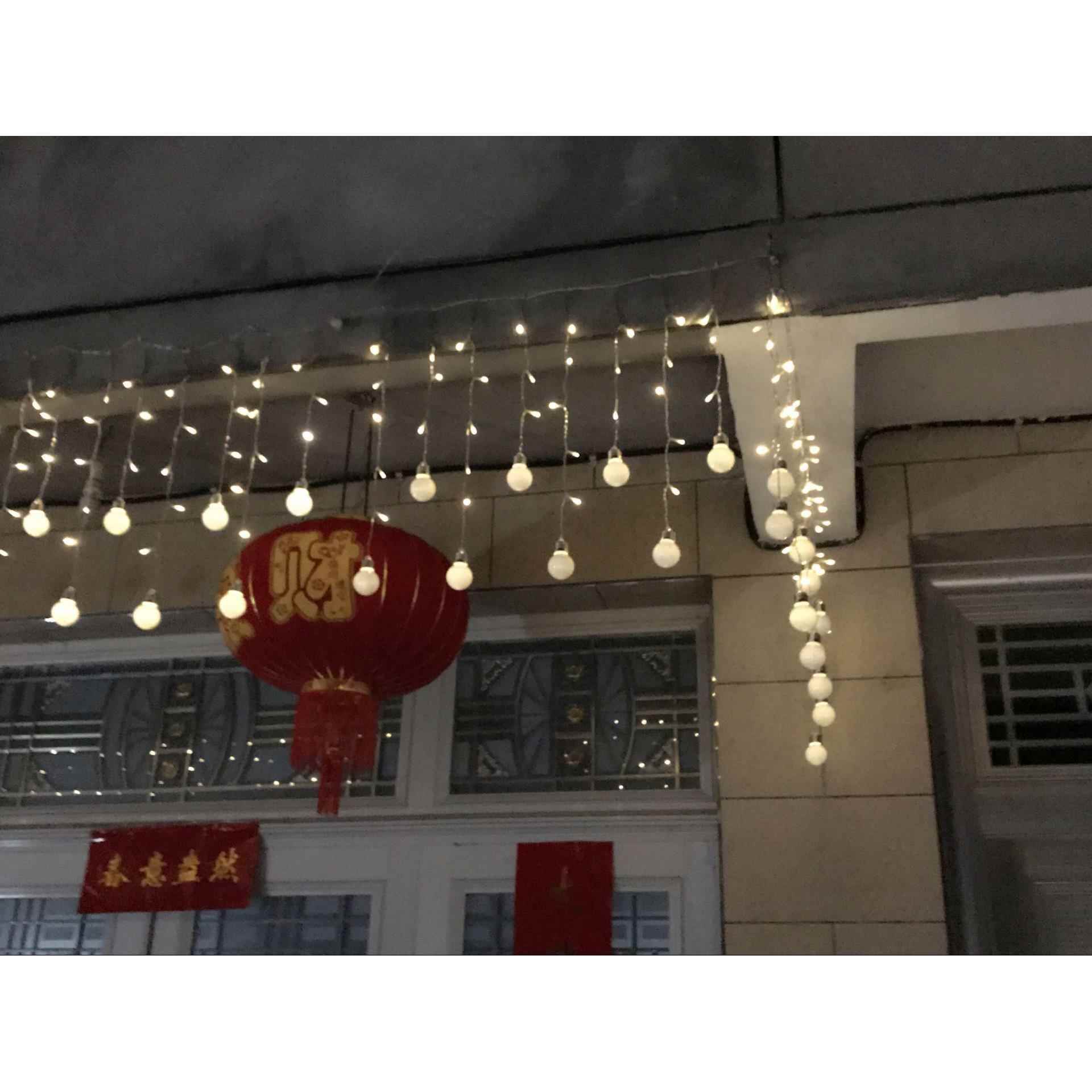 跨境电太商户外亮灯L背ED阳能串灯寝室房间景装饰灯G50球跑窗帘灯