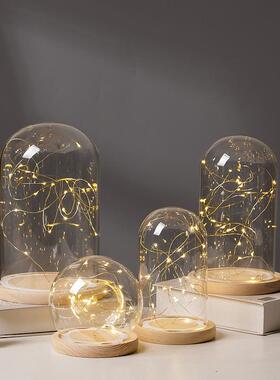 新款永生花玻璃罩防尘圆球罩模型摆件EVA防脱落卡扣灯串底带胶圈