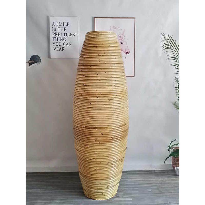 东南亚藤编落地花瓶摆件插干花绢花编织花器客厅餐厅橱窗摆设防摔,家居饰品,花瓶,淘宝优惠券,粉丝福利购,淘宝优惠卷