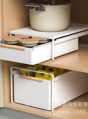 厨房锅具收纳架分层架水槽置物架家用多层锅架台面调味用品收纳