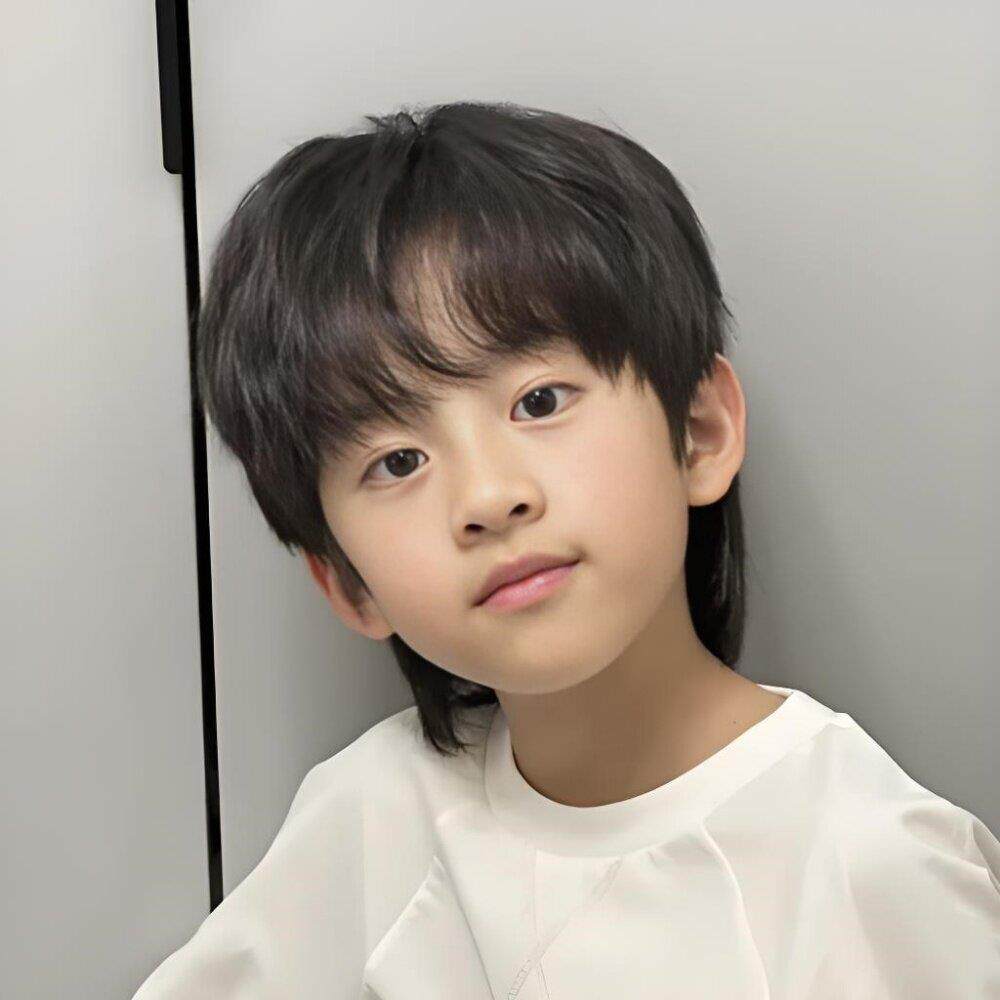 鲻鱼头儿童假发男短直发自然蓬松个性逼真狼尾拍照少年感全头套式