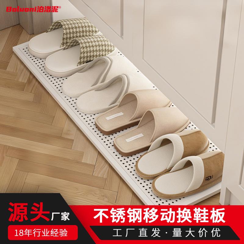 新款上市移动换鞋板托盘式鞋托抽入户鞋柜玄关抽拉式带轮鞋托鞋架