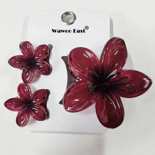 3PCS/SET Summer Flower Hair Claw for Women 8CM*1+4CM*3 Cute