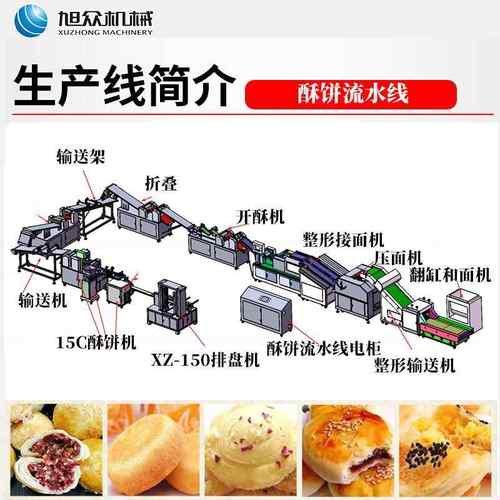 食品加工设备全自动酥饼生产线厂家自动折叠酥酥饼流水生产线