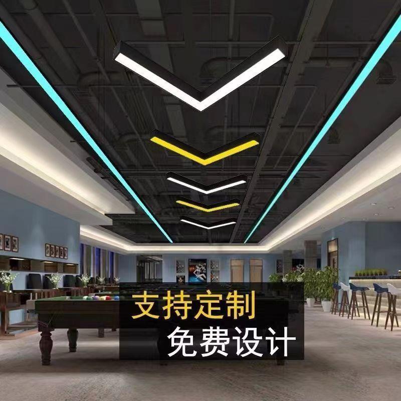 v字形燕尾造型灯办公室超市健身房商场工业风走廊过道箭头LED吊灯