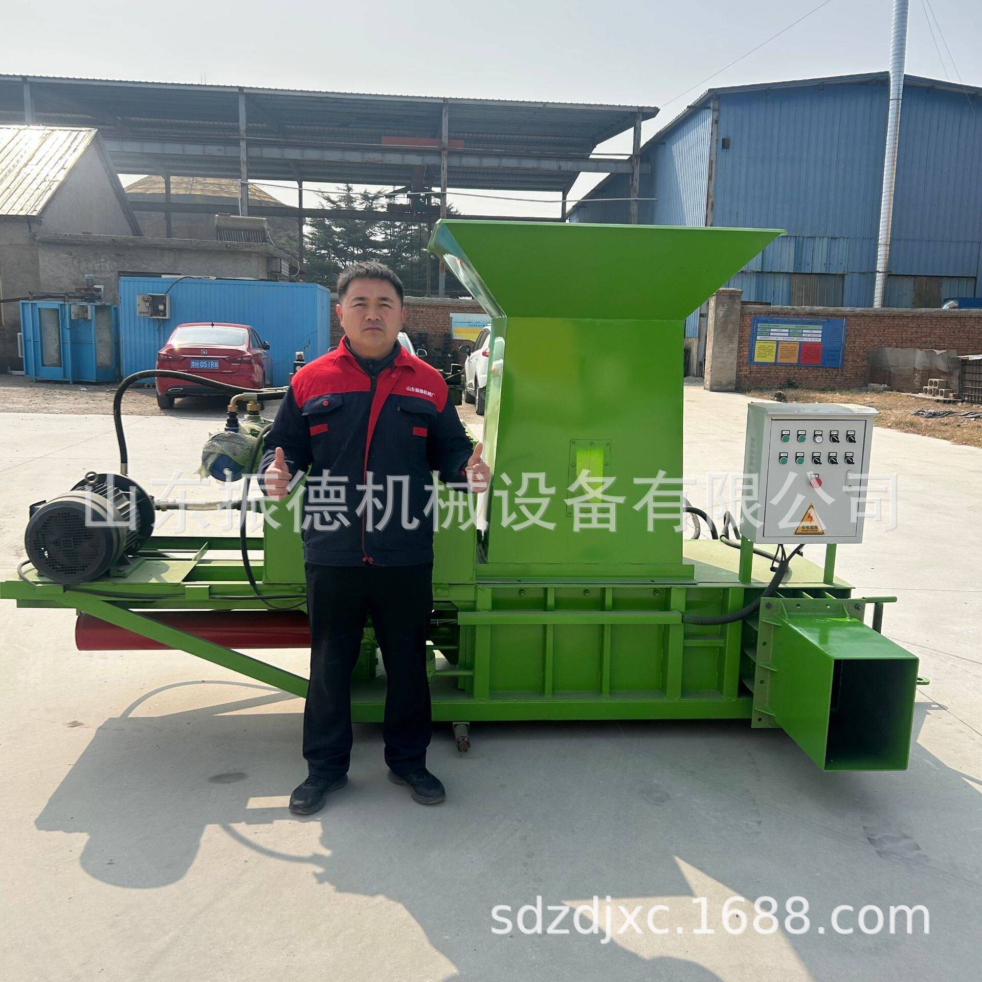 全自动两缸秸秆打包机小型青储打包装袋机玉米秸秆压缩装包机