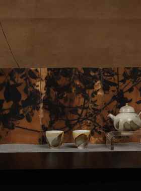 法式中国风中古画海市蜃楼树梢桌面装饰小屏风客厅茶几茶室餐柜