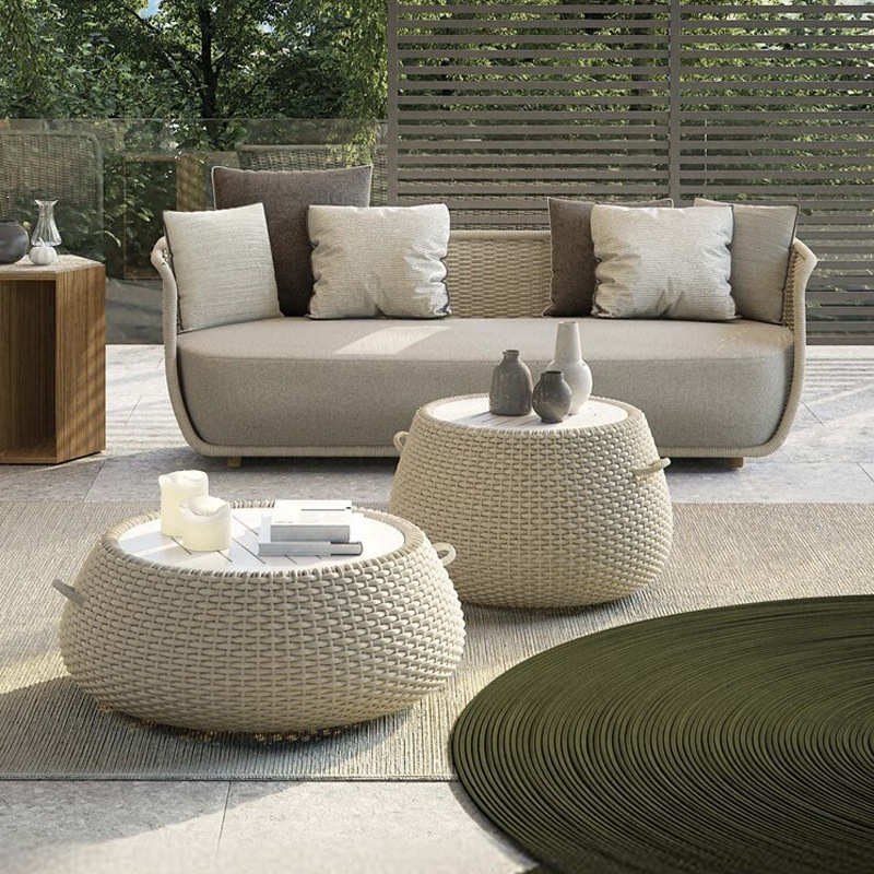 户外藤编沙发庭院阳台室外防晒休闲沙发民宿花园阳光房藤沙发组合