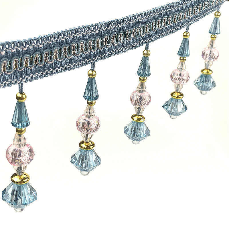 锦天 窗帘婚庆灯罩新款珠子水晶花边密度好间距小约12米整板标价,居家布艺,花边,淘宝优惠券,粉丝福利购,淘宝优惠卷