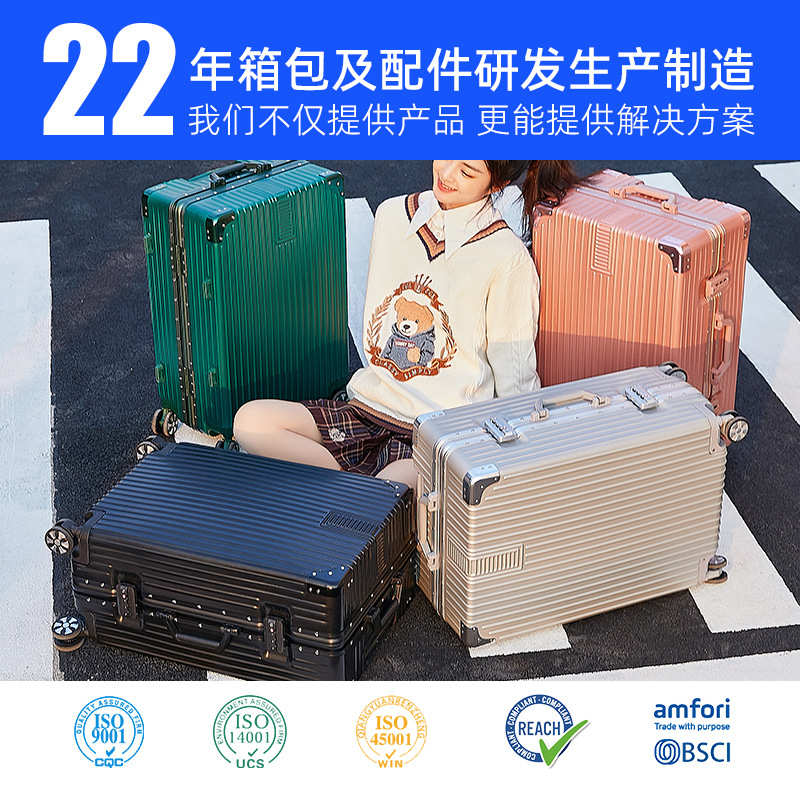 勇晟行李箱男26寸铝框拉杆箱结实抗摔20寸密码登机箱万向轮旅行箱