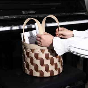 马皮革鞍革手工编织手鞍提收纳衣帽间软装 设2240计陈设轻奢马革网