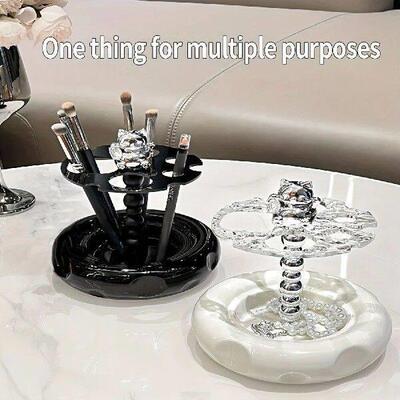 1pc Ceramic Toothbrush Holder Rack, Bathroom Vanity