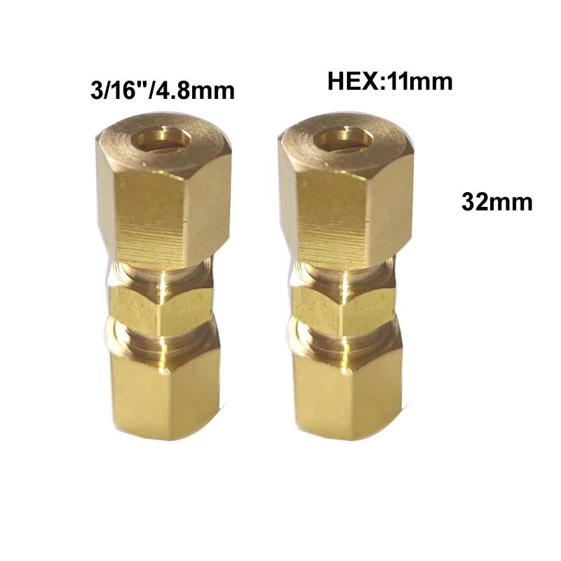 1PC 黄铜压缩接头3/16“OD液压制动管路总成 Compression Fitting