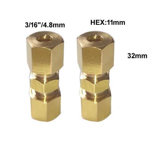 1PC 黄铜压缩接头3/16“OD液压制动管路总成 Compression Fitting