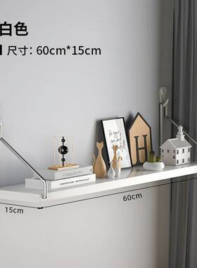 电视墙上置物架高级感监控置物架墙上隔板展示投影仪实木挂壁寝室
