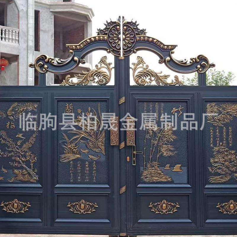 铝艺大门铝合金对开门围墙大门庭院门铝艺别墅庭院大门双开门