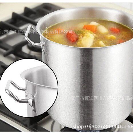 无涂层加厚不锈钢复合底大锅汤桶汤锅电磁炉通用煲汤锅
