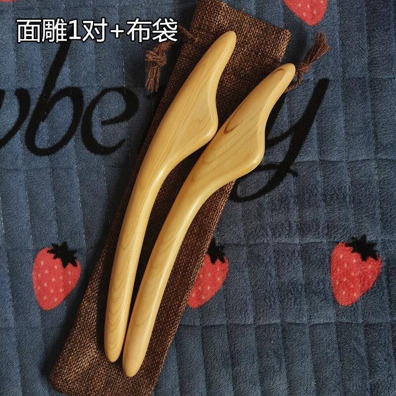 桧木面雕棒面雕棒面部美容美体塑形点穴按摩美容院通用