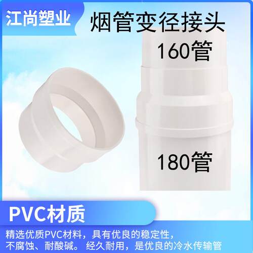 18cm厘米180pvc管直接排烟管道排水管160直径塑料落水下水管弯头