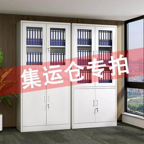 集运仓钢制办公室文件柜财务资料档案柜带锁凭证柜铁皮矮柜收纳柜