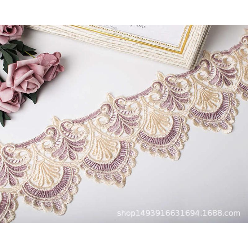 水溶花边边15家大波浪辅料边沙发垫码居家布蕾丝艺纺靠垫色刺绣多