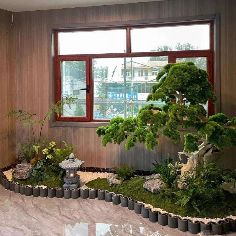 仿真迎客松造景假松树大型仿生绿植玄关酒店室内景观植物高端轻奢