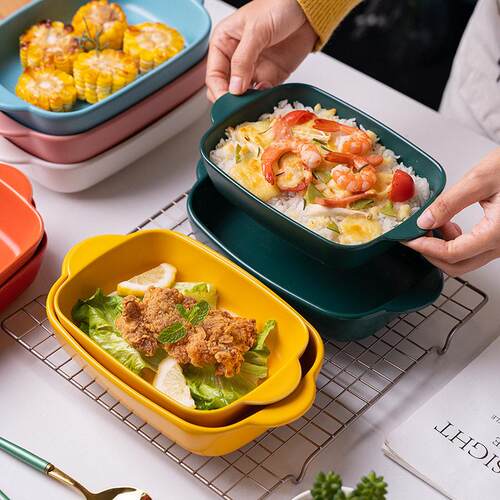 Baking tray Baking bowl with cover two-ear tray oven cutlery