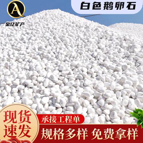 白石子白色石子鹅卵石水洗石 碎石庭院铺地园林造景装饰小白石头