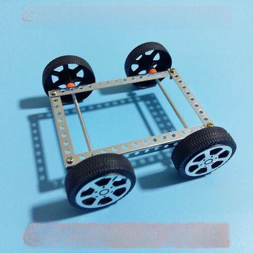 惯性车模型铁支架车底盘四轮磁性车总成物理科学实验设备