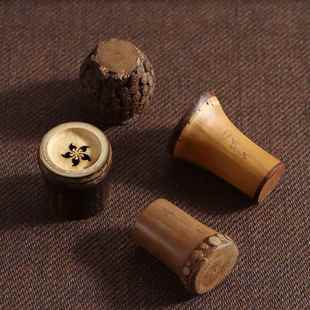 老竹盖置手工竹根紫砂壶盖托竹节杯盖架复古竹制功夫茶具茶道配件