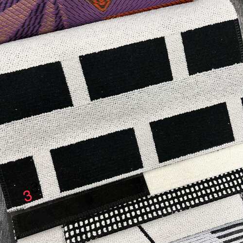 黑白几何沙发面料家具厂沙发布雪尼尔黑白图案沙发布样板房家具布