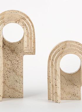 抽象侘寂几何样不摆规则门洞件现代板间客厅洞玄关JIS仿石艺术装