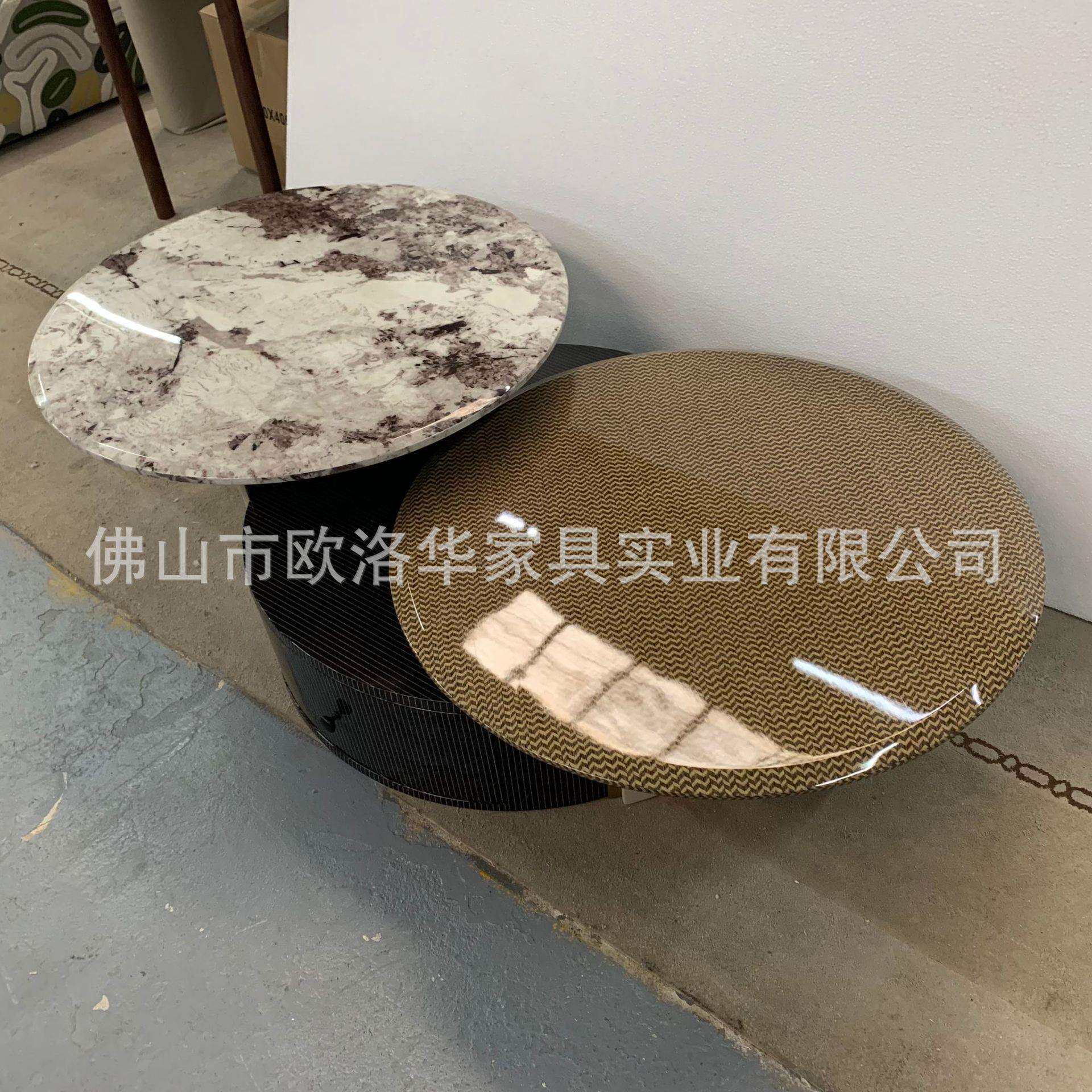 沙发茶几组合茶几大理石面钢琴烤漆油漆面组合茶几