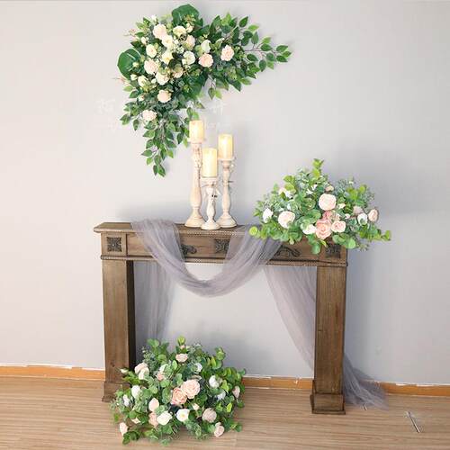 仿真壁炉成品台长签到台婚礼开业活动橱窗办公文化仿真园艺仿真植