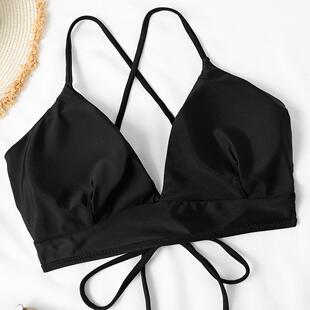 single backless top swimsuit bikini split Black