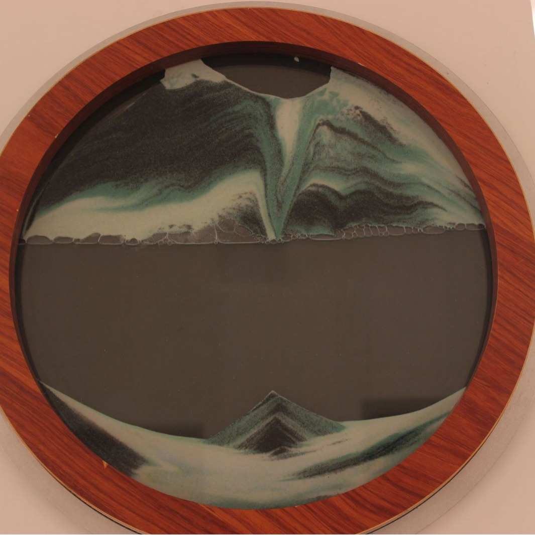 海阔天空圆形3D艺术流沙画金属工艺品客厅背景墙家居装饰画工艺画图片