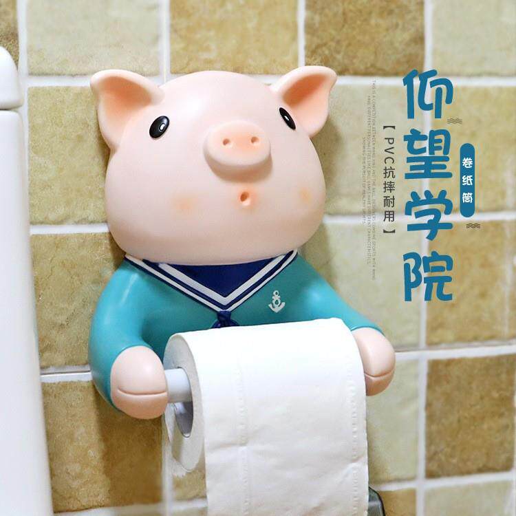 免打孔卡通动物创意家居装饰卷纸架卫生间纸巾盒壁挂厕所纸巾支架