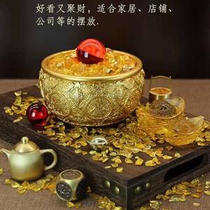 新款直销纯铜聚宝盆摆件招财聚财神米缸钱罐开业新家居乔迁礼品客